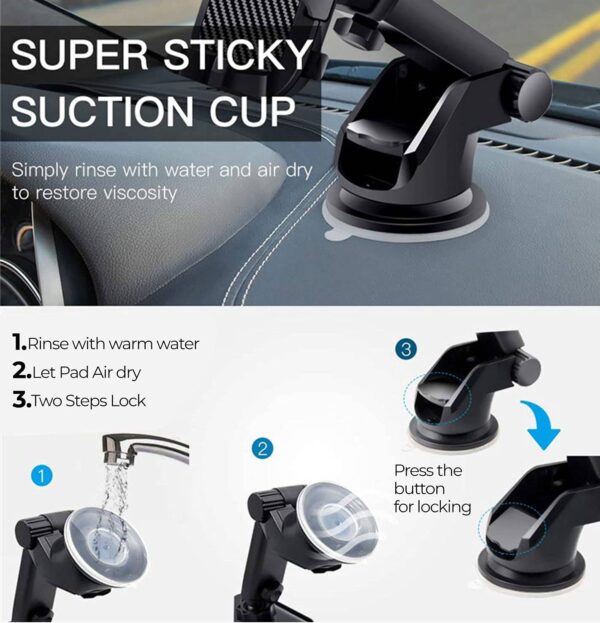 Car Phone Holder/Clip with Suction Cup - Image 3