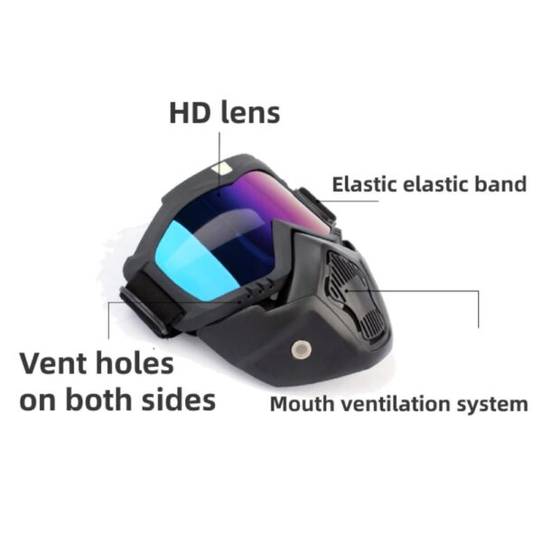 Paintball Airsoft Anti Fog Tactical Mask (Detachable) - Image 4